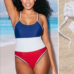 Red white & blue one piece swimsuit. New w/ tags